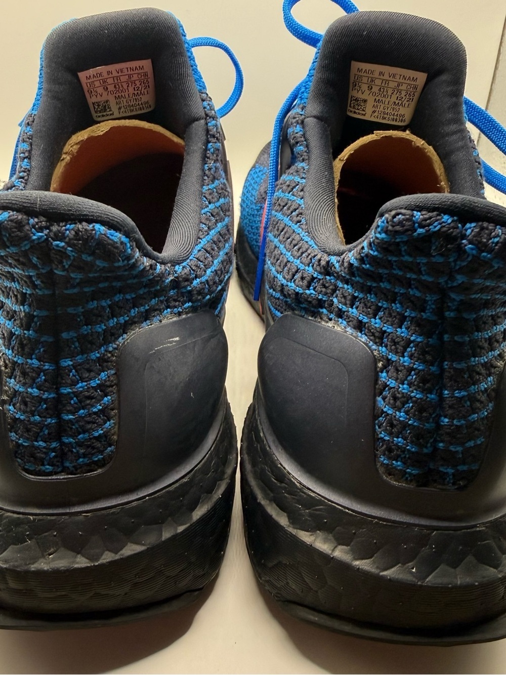 adidas Blue and Orange Knit Running Shoes - Picture 5 of 12
